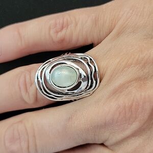 EYE OF THE STORM MOONSTONE STATEMENT FASHION RING